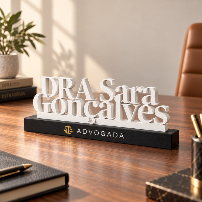 Placa de Secretária Personalizada 3D – Nome e Profissão